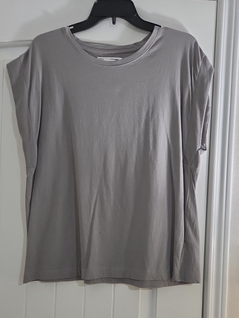 Relaxed Crew Neck Women’s Top in Light Gray & Pink.  2 Pack